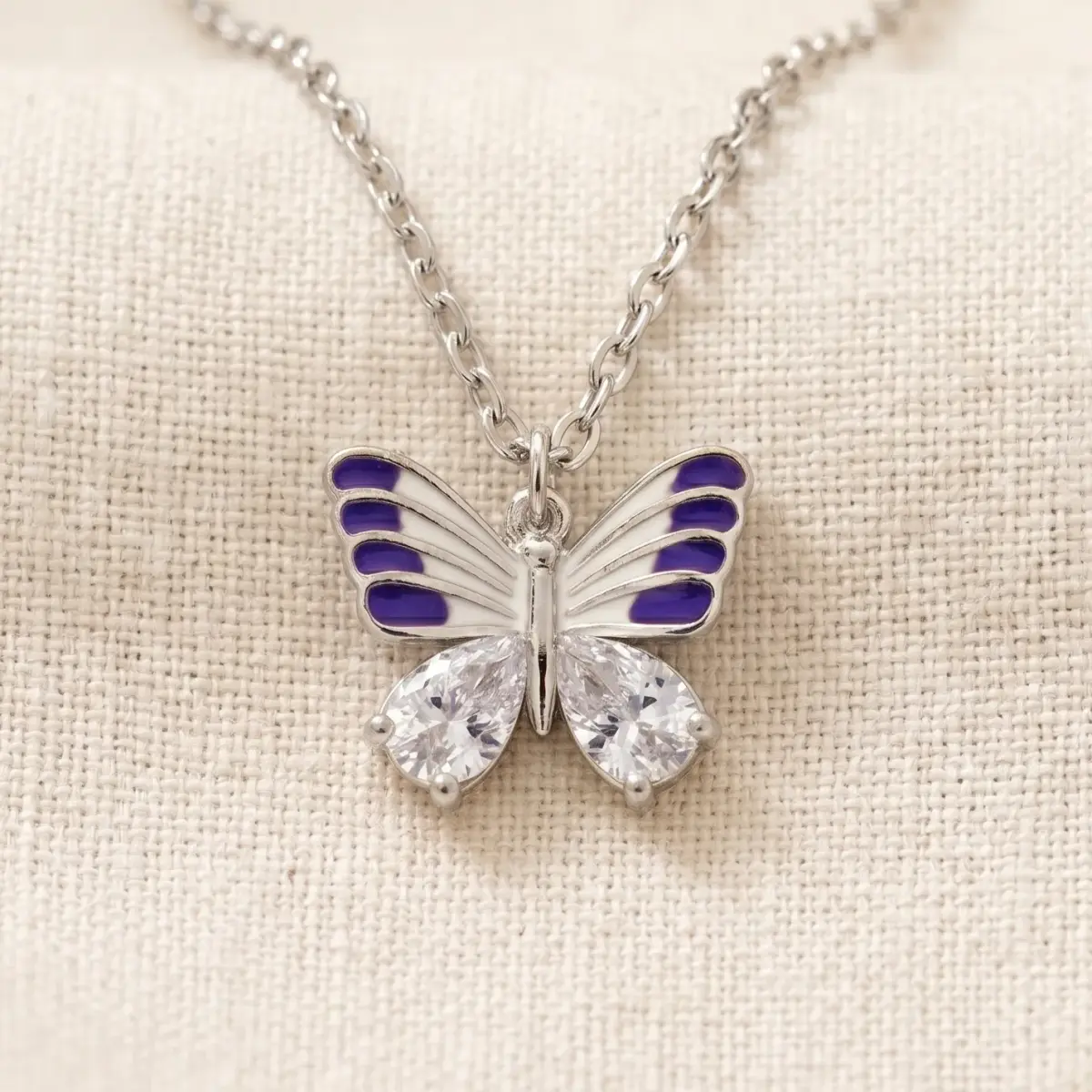 Fantasy Colorful Acrylic Butterfly Pendant Necklace For Womens